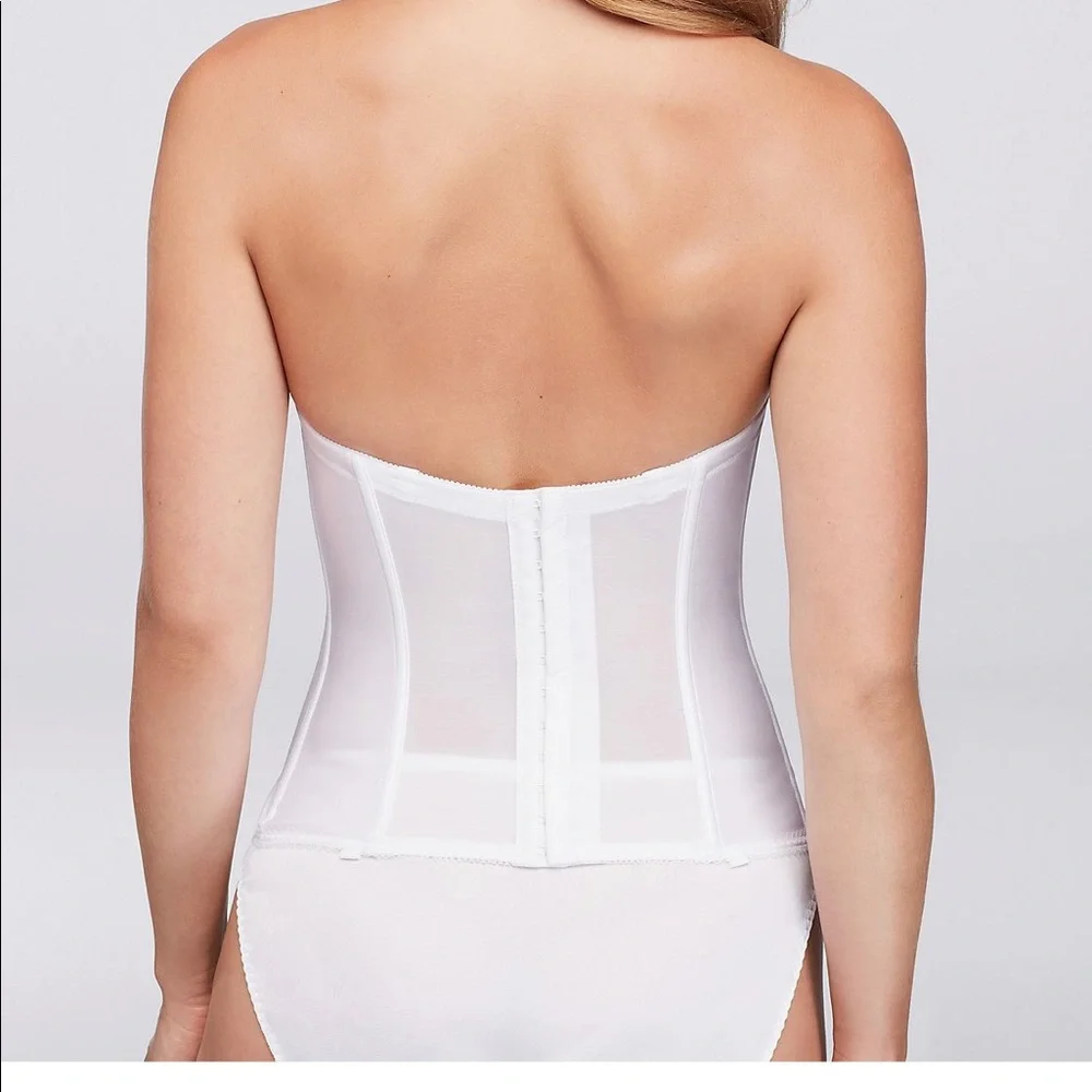 Dominque White Satin Torsolette - Picture 5 of 5